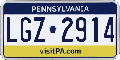 PA license plate LGZ2914