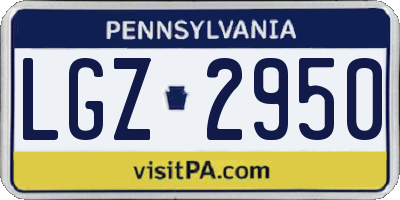 PA license plate LGZ2950