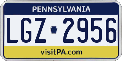PA license plate LGZ2956