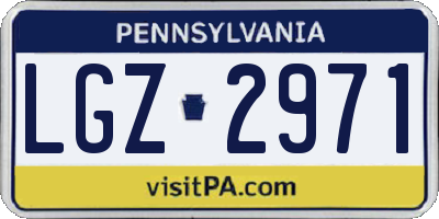 PA license plate LGZ2971