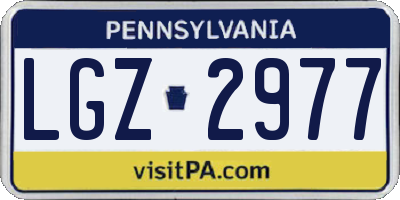 PA license plate LGZ2977