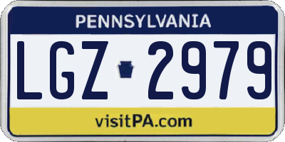 PA license plate LGZ2979