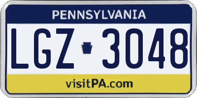 PA license plate LGZ3048