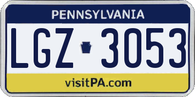 PA license plate LGZ3053