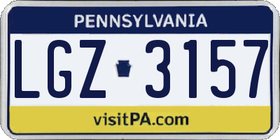 PA license plate LGZ3157
