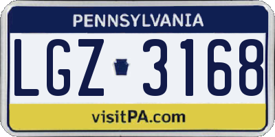 PA license plate LGZ3168