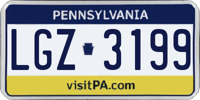 PA license plate LGZ3199