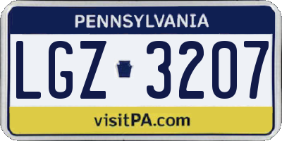 PA license plate LGZ3207
