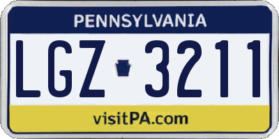 PA license plate LGZ3211