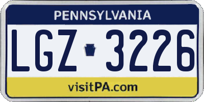 PA license plate LGZ3226