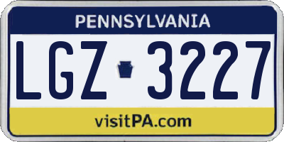 PA license plate LGZ3227