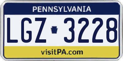PA license plate LGZ3228