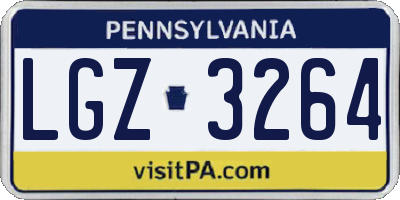 PA license plate LGZ3264