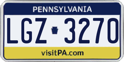 PA license plate LGZ3270