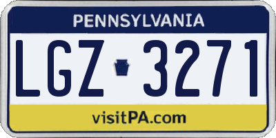 PA license plate LGZ3271