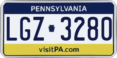 PA license plate LGZ3280