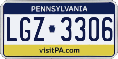 PA license plate LGZ3306