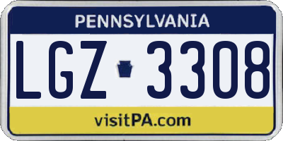 PA license plate LGZ3308