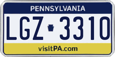 PA license plate LGZ3310