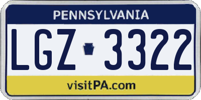 PA license plate LGZ3322