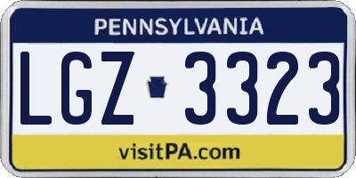 PA license plate LGZ3323