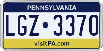 PA license plate LGZ3370
