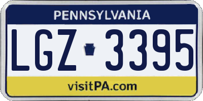 PA license plate LGZ3395