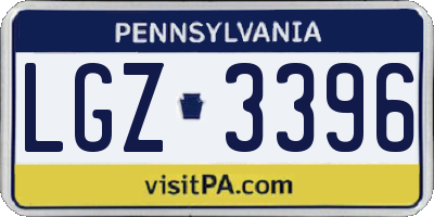 PA license plate LGZ3396