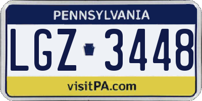 PA license plate LGZ3448