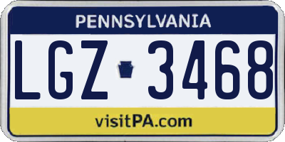 PA license plate LGZ3468