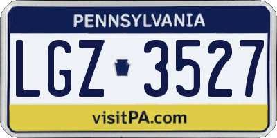 PA license plate LGZ3527