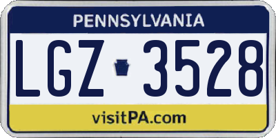PA license plate LGZ3528