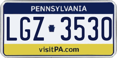 PA license plate LGZ3530