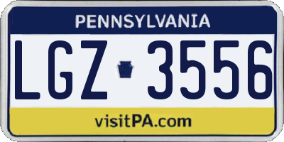 PA license plate LGZ3556