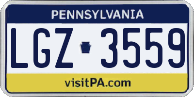 PA license plate LGZ3559