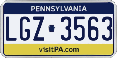 PA license plate LGZ3563