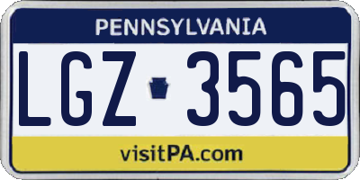 PA license plate LGZ3565