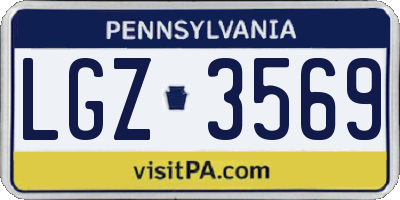 PA license plate LGZ3569
