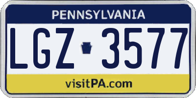 PA license plate LGZ3577