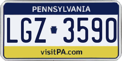 PA license plate LGZ3590