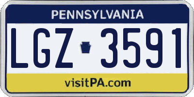 PA license plate LGZ3591