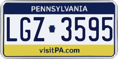 PA license plate LGZ3595