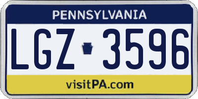 PA license plate LGZ3596