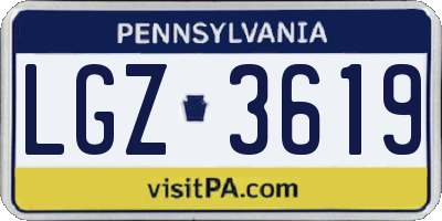 PA license plate LGZ3619