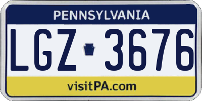 PA license plate LGZ3676