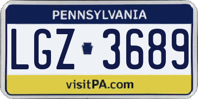 PA license plate LGZ3689