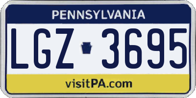 PA license plate LGZ3695