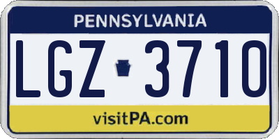 PA license plate LGZ3710