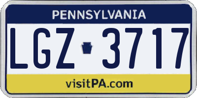 PA license plate LGZ3717