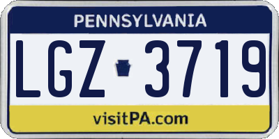 PA license plate LGZ3719